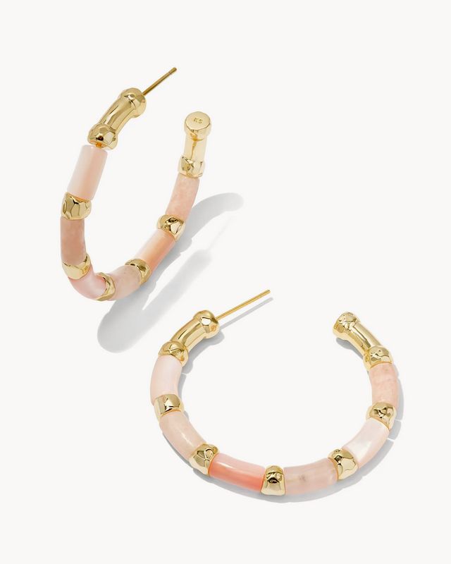 Gigi Hoop Earring Gold Pink Mix