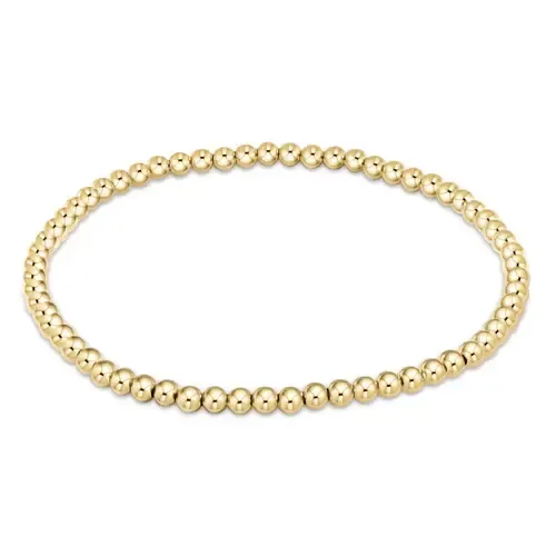 Extends Classic Gold 3MM Bead Bracelet 7.25 in