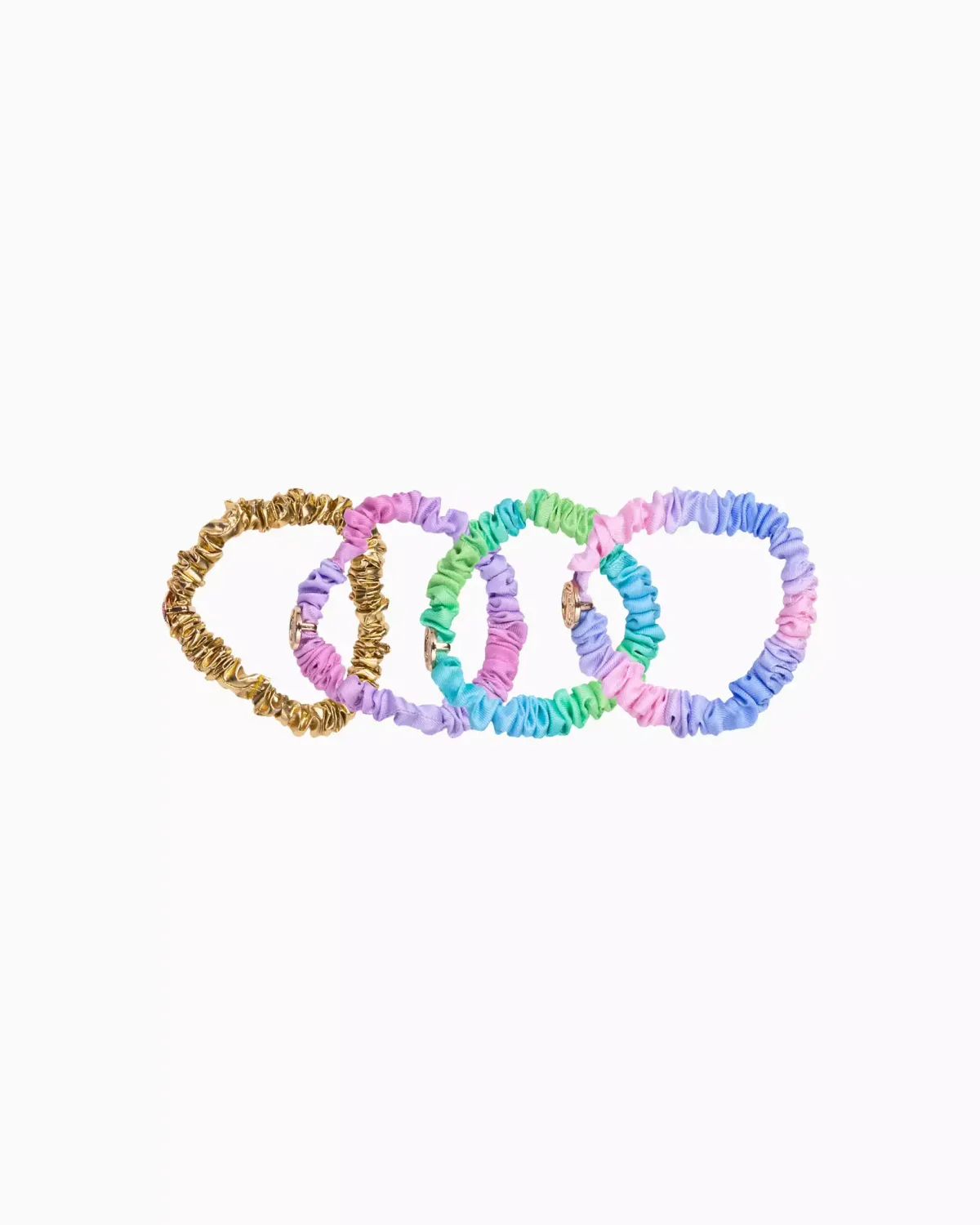 Mini Scrunchie Set of 4 Gold Lamé/Ombre