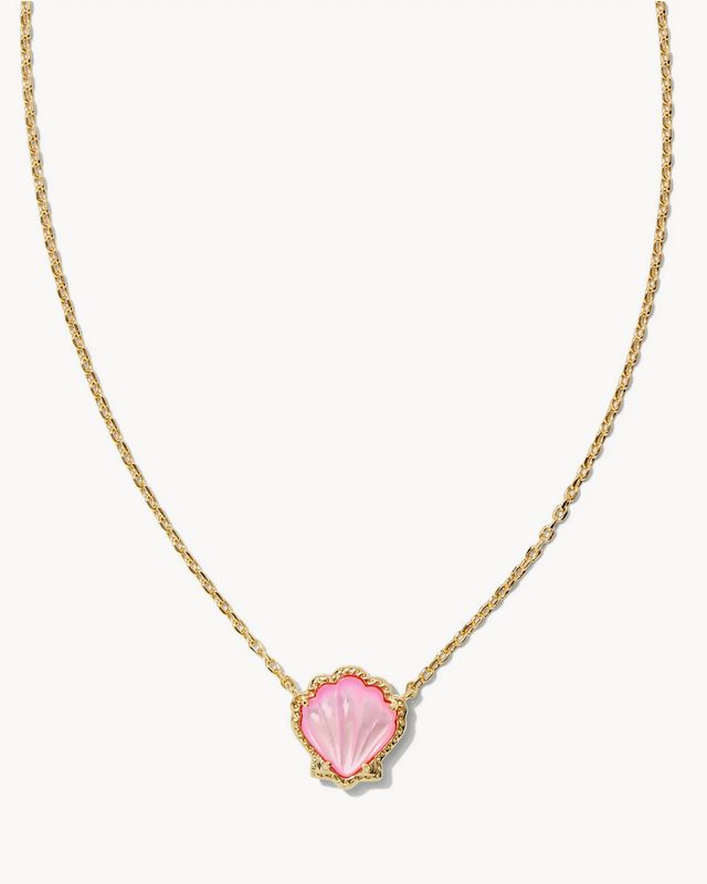 Brynne Shell Pendant Necklace Gold Blush MOP