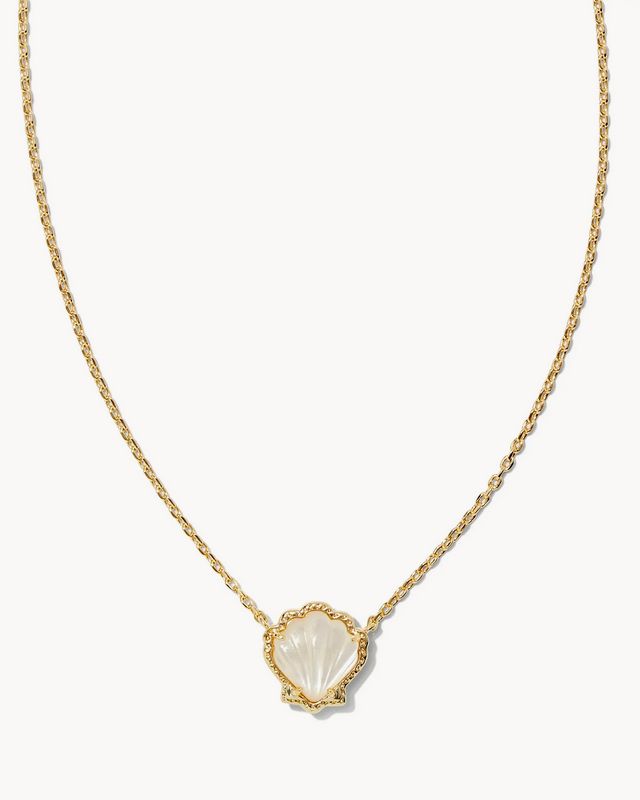 Brynne Shell Pendant Necklace Gold Ivory MOP