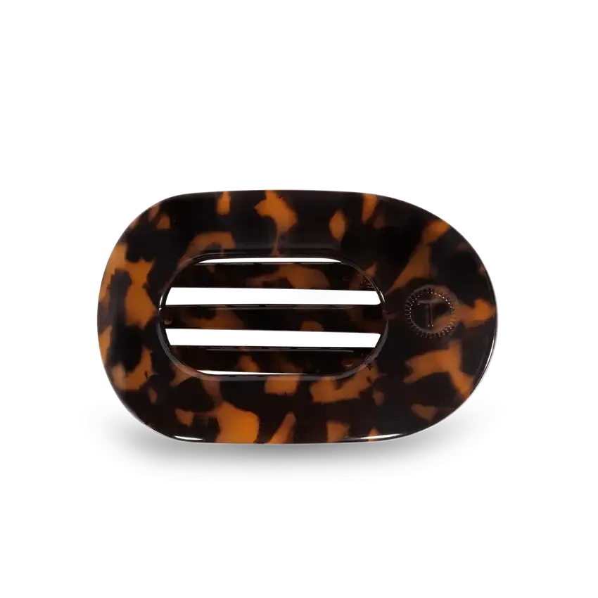 Medium Flat Round Clip Tortoise