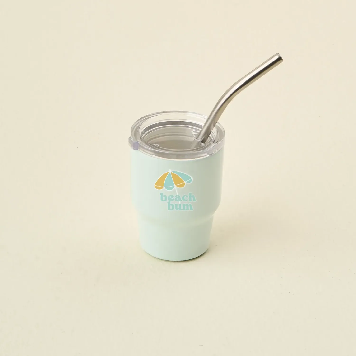 2 oz Tiny Tumbler w/ Straw Beach Bum