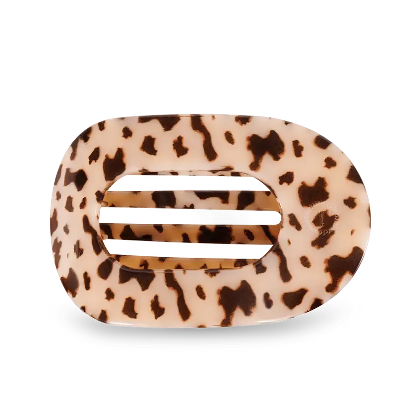 Large Flat Round Clip Blonde Tortoise