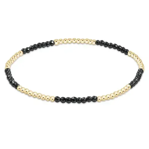 Blissful Pattern 2mm Bead Bracelet- Faceted Hematite