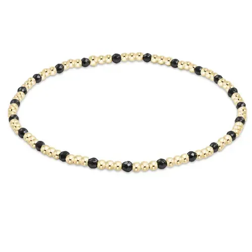 Gemstone Gold Sincerity Pattern 2mm Bead Bracelet- Faceted Hematite