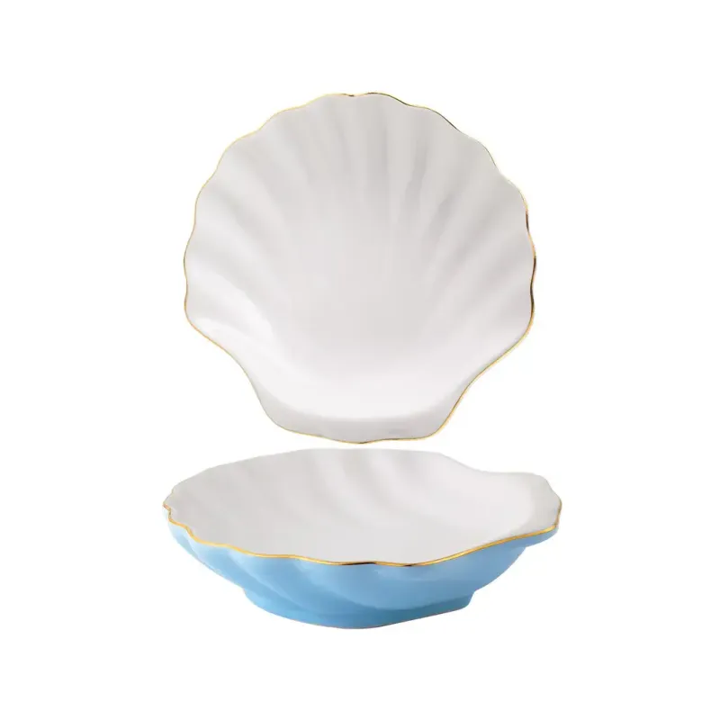 Shell Appetizer Plates Set of 2 in Hydra Blue
