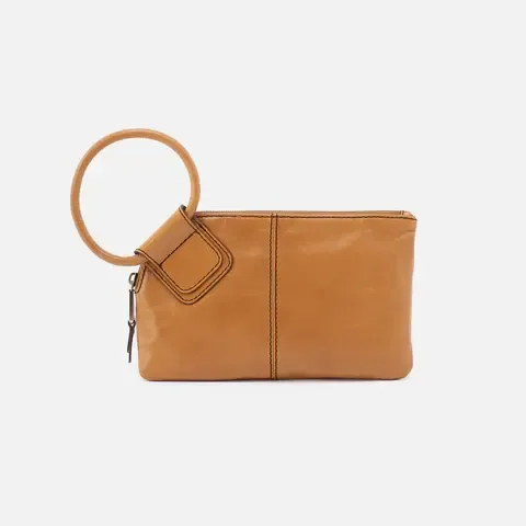 Sable Wristlet Leather Bag Natural