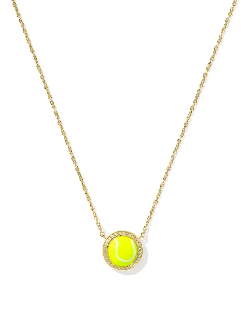 Tennis Short Pendant Necklace Chartreuse Gold