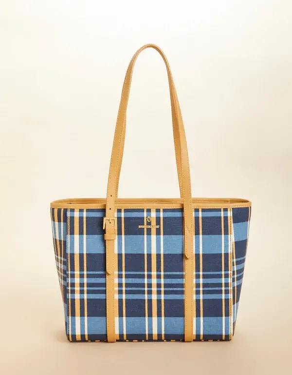 Siera Tote Kalalanta Plaid Navy
