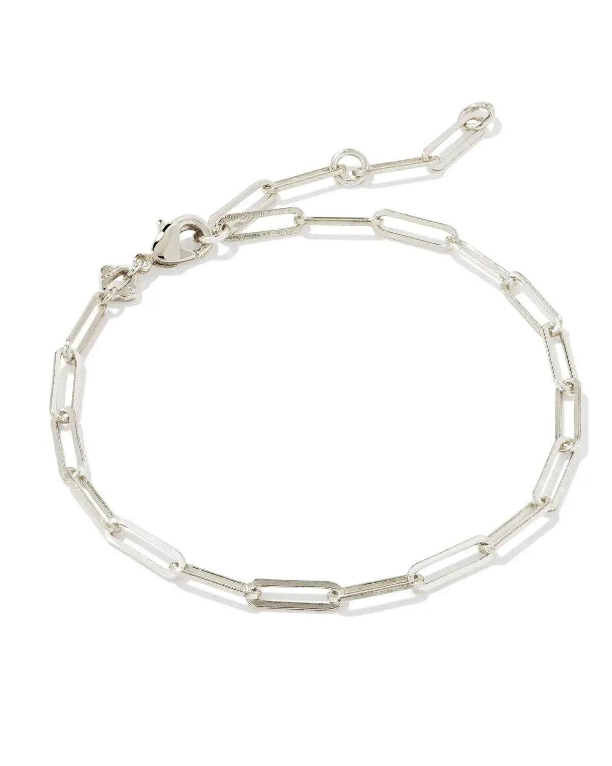 Courtney Paperclip Bracelet- Rhodium Metal