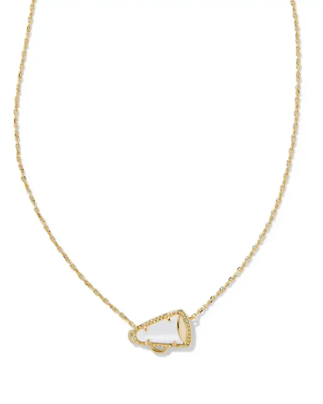 Cheer Short Pendent Necklace Gold White MOP