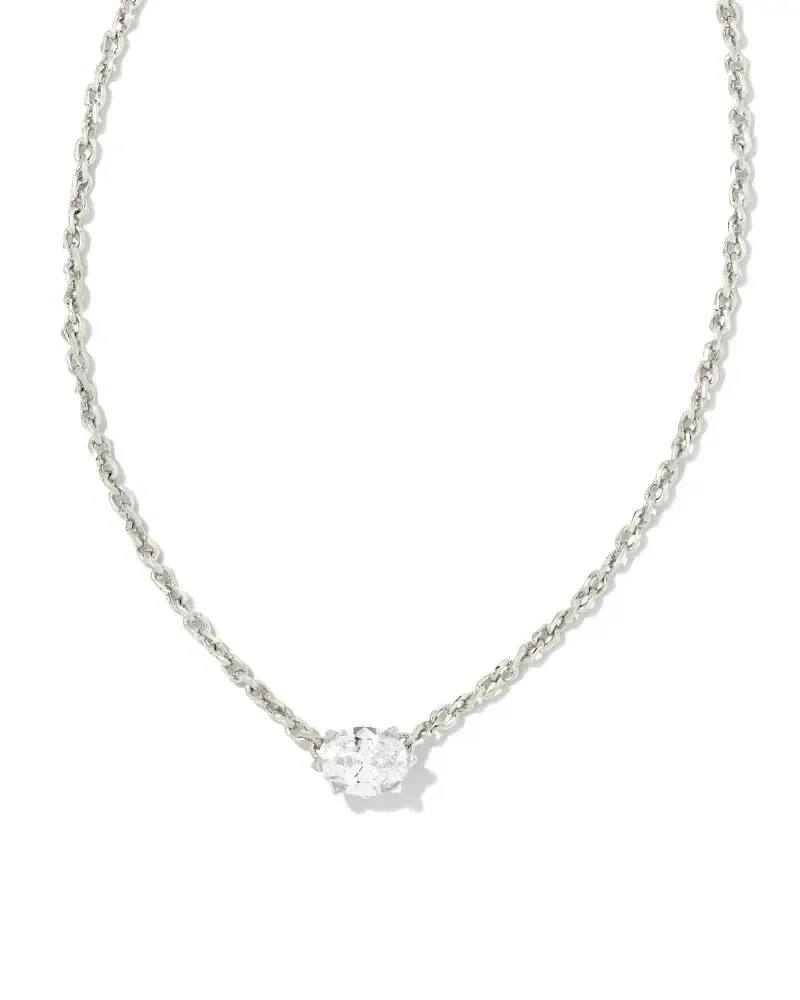 Cailin Pendant Necklace White CZ Silver