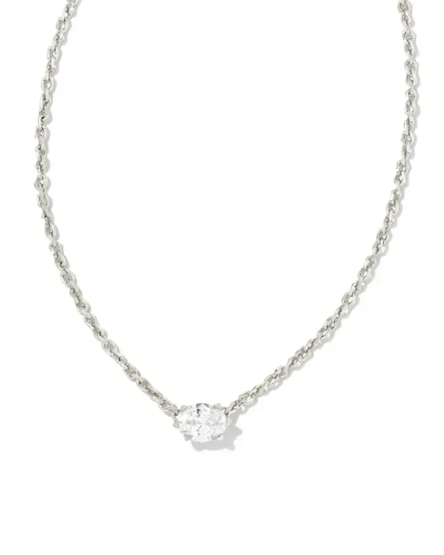 Cailin Pendant Necklace White CZ Silver