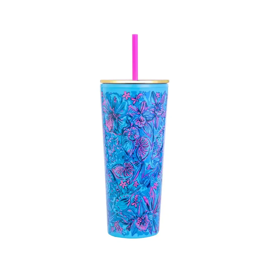 Tumbler with Straw Shells N Bells