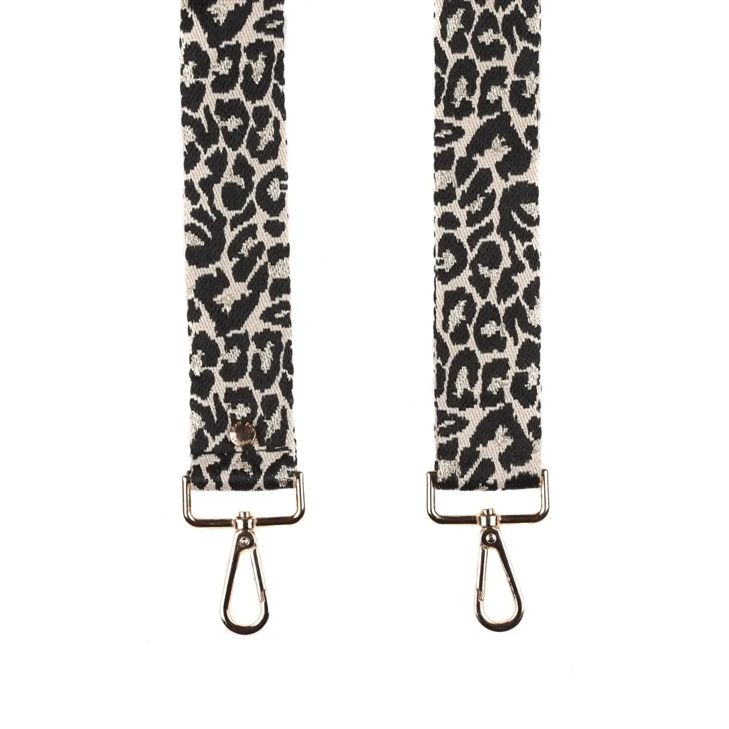 Pom Pom Strap Black &amp; Gold Leopard