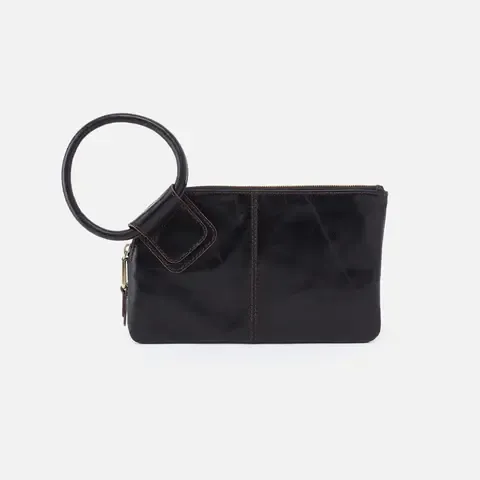Sable Wristlet Leather Bag Black