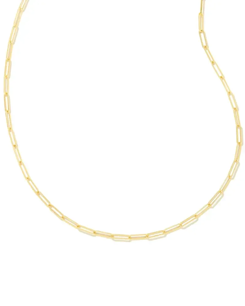 Courtney Paperclip Necklace- Gold Metal