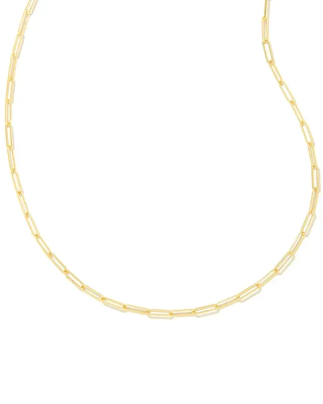 Courtney Paperclip Necklace Gold Metal