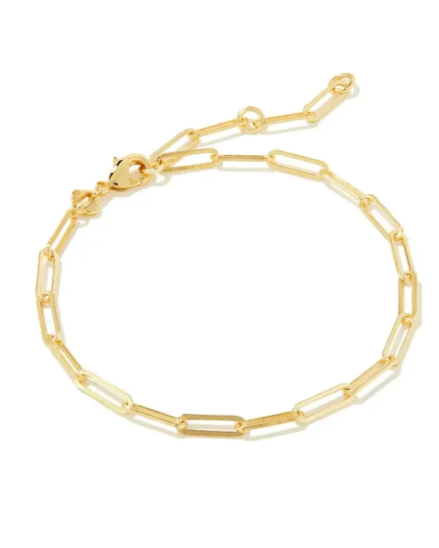 Courtney Paperclip Bracelet- Gold