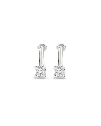 Divine Earrings Silver Drop w/Stone