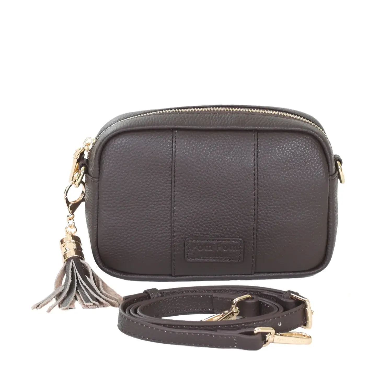 Pom Pom London City Mini Bag Conker Dark Brown