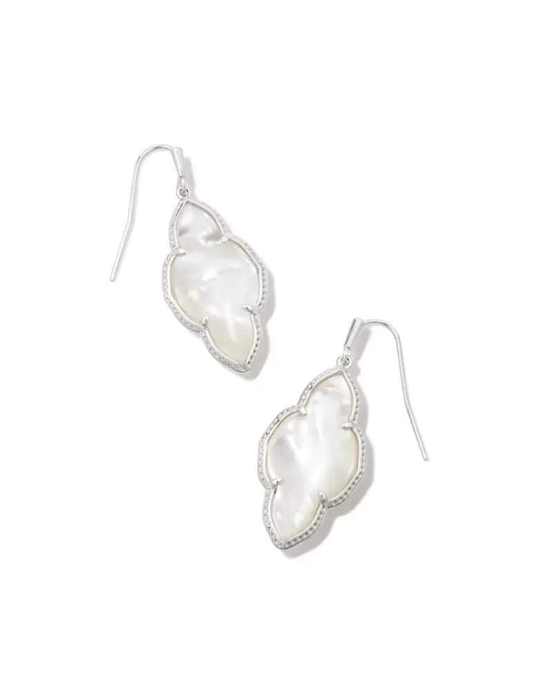 Abbie Drop Earring Rhodium Ivory MOP