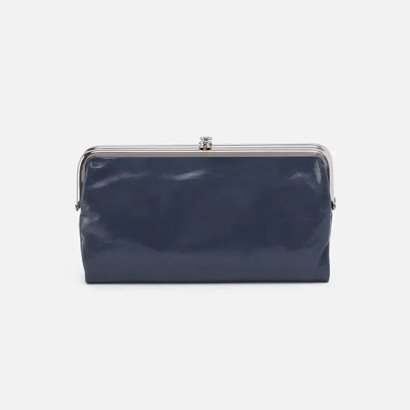 Lauren Clutch Leather Wallet Blue Stone