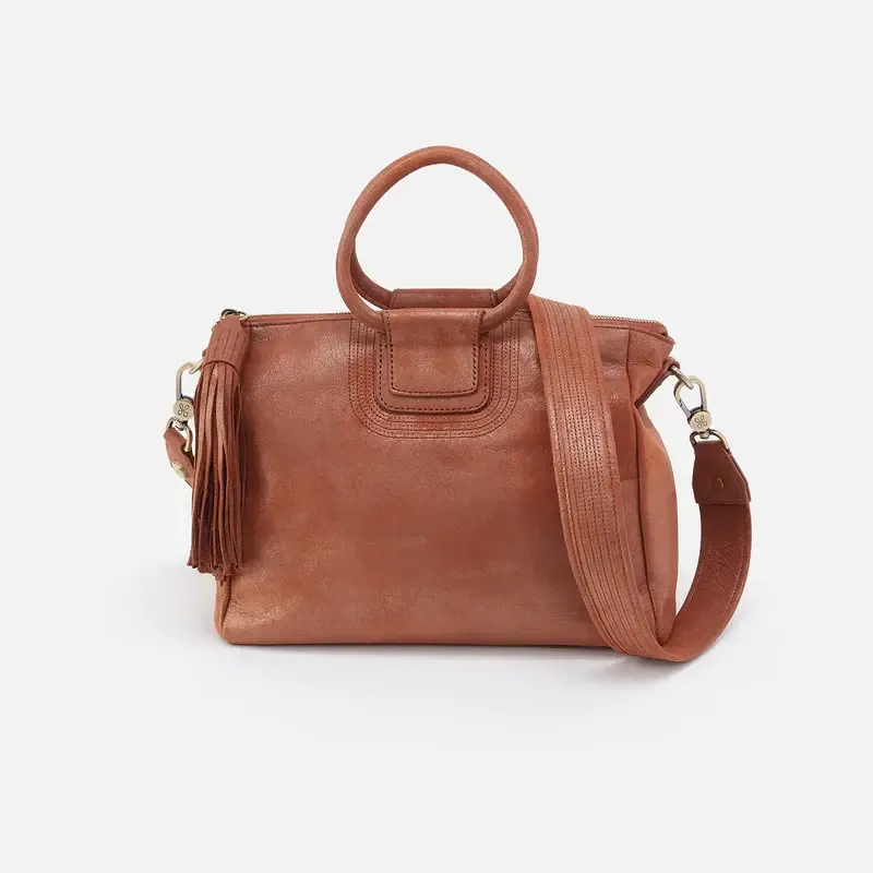 Sheila Medium Satchel In Metallic Leather Patina