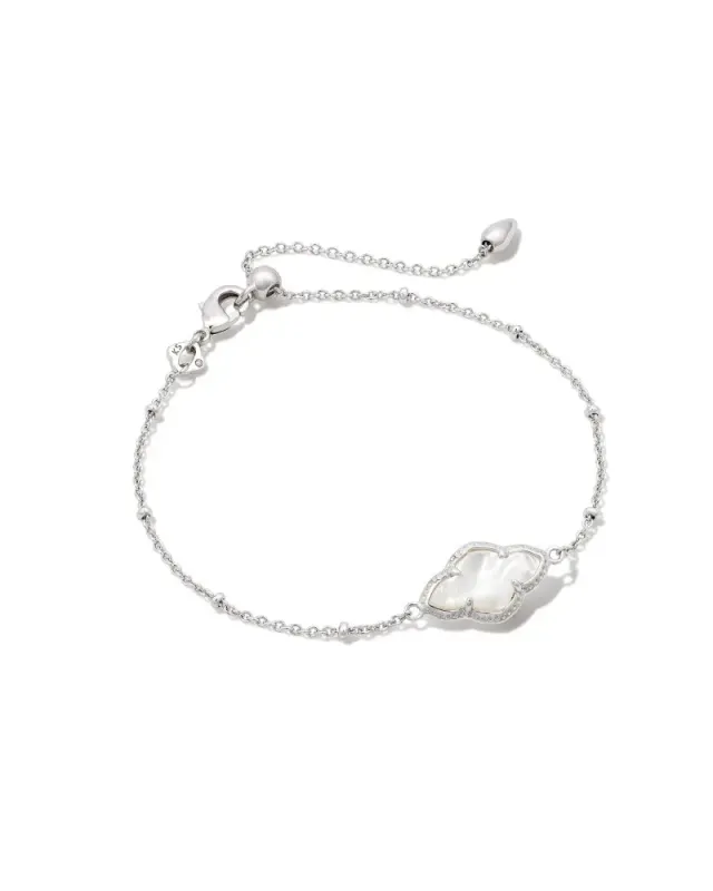 Abbie Satellite Chain Bracelet Rhodium Ivory MOP