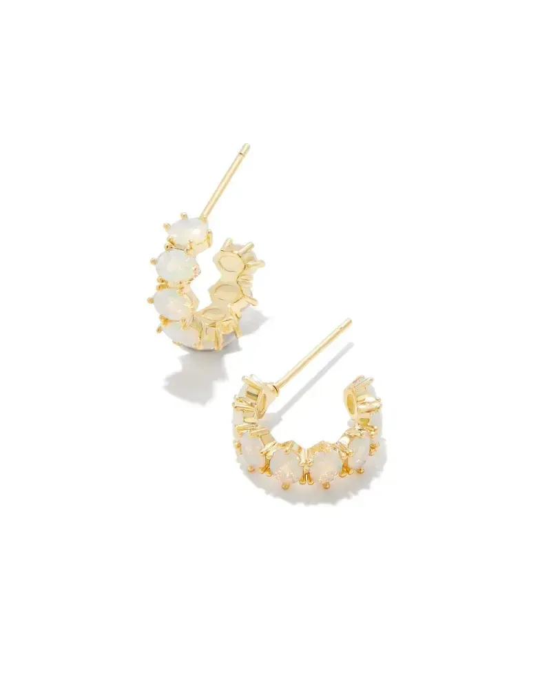 Cailin Crystal Huggie Earring Gold Champagne Opal