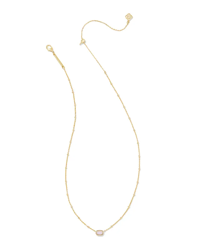 Mini Elisa Satellite Pendant Necklace Gold Pink Opalite Crystal