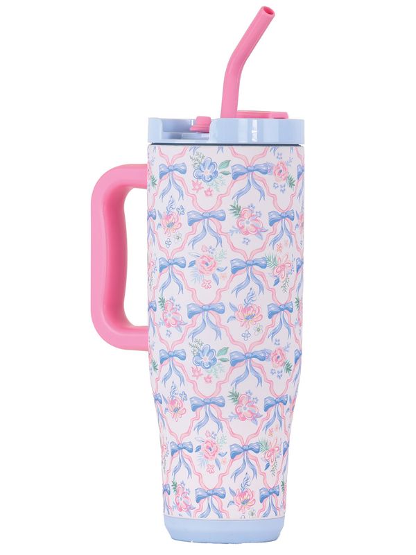 40oz Tumbler with Straw Ribbon