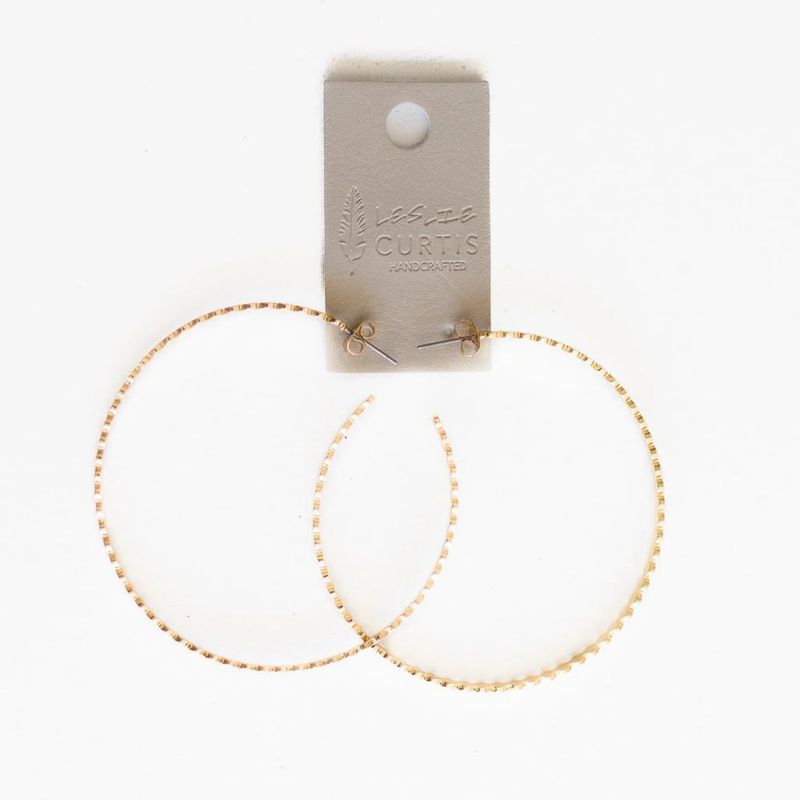 London Gold Hoop with Circles Earrings
