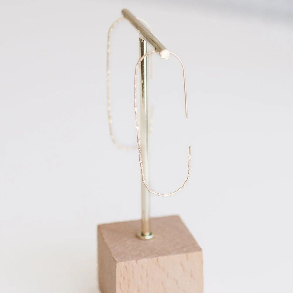 Lowen Thin Hammered Gold 2.5&quot; Earrings