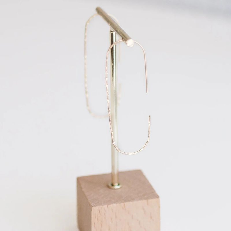 Lowen Thin Hammered Gold 2.5&quot; Earrings