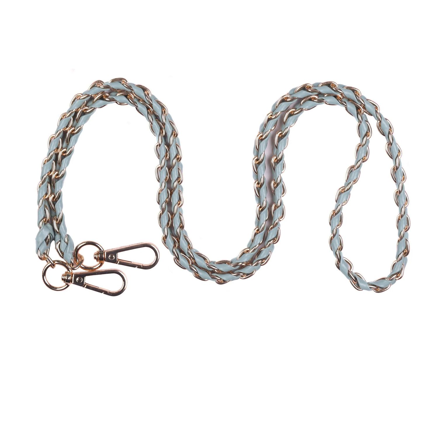 Pom Pom Strap Gold Chain Mint Green Weave