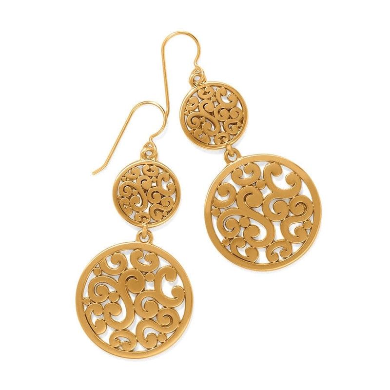 Contempo Medallion Duo French Wire Earrings Gold