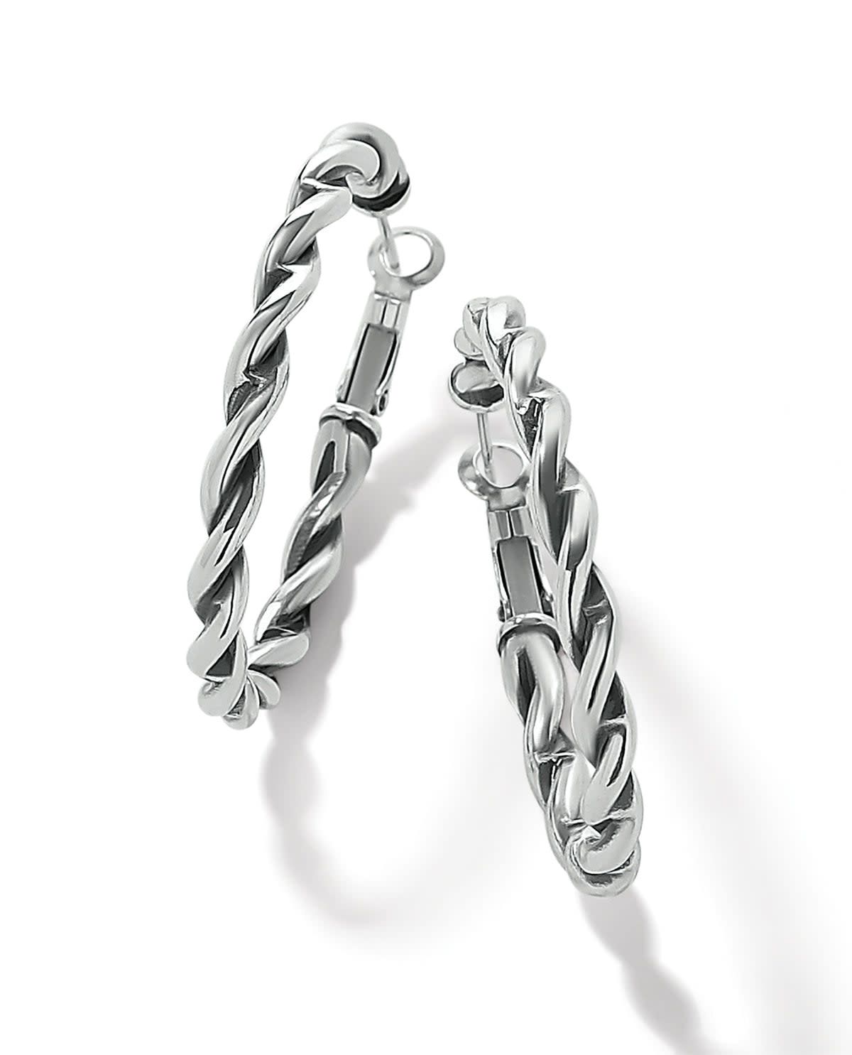 Earrings Interlok Twist Oval Leverback Hoop