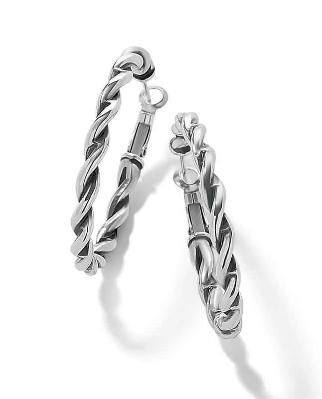 Earrings Interlok Twist Oval Leverback Hoop