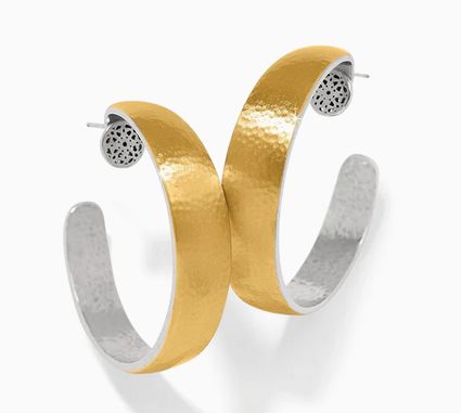 Ferrara Entrata Moon Large Hoop Earrings Silver