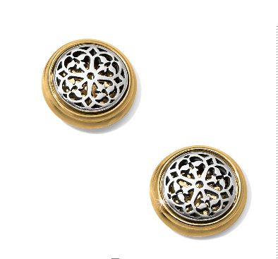 Ferrara Two Tone Post Earrings Silver-Gold