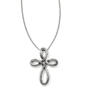Interlok Petite Cross Silver Necklace