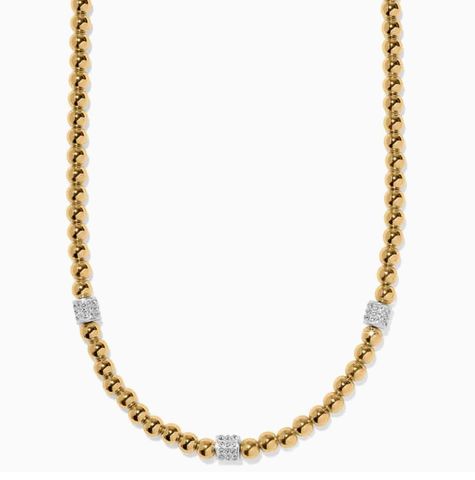 Meridian Petite Beads Station Necklace Gold