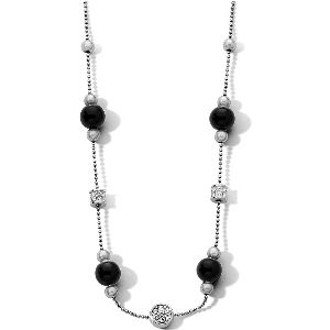 Meridian Prime Station Short Necklace Silver-Black