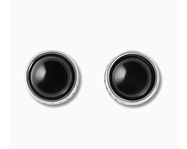 Pebble Dot Onyx Post Earrings