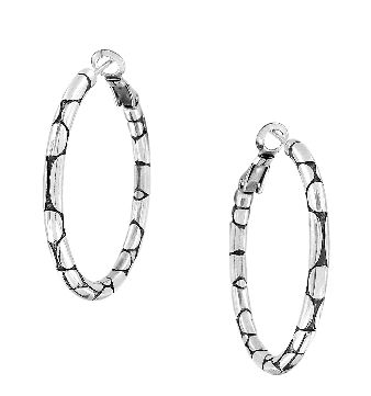 Pebble Small Hoop Earrings Silver