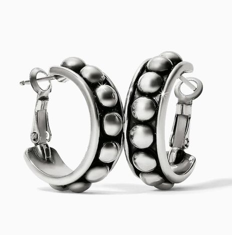 Pretty Tough Stud Medium Leverback Hoop Earrings