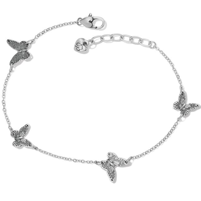 Solstice Butterfly Anklet - Silver