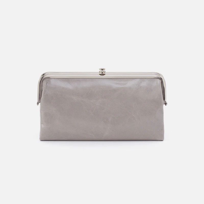 Lauren Clutch Leather Wallet Light Grey